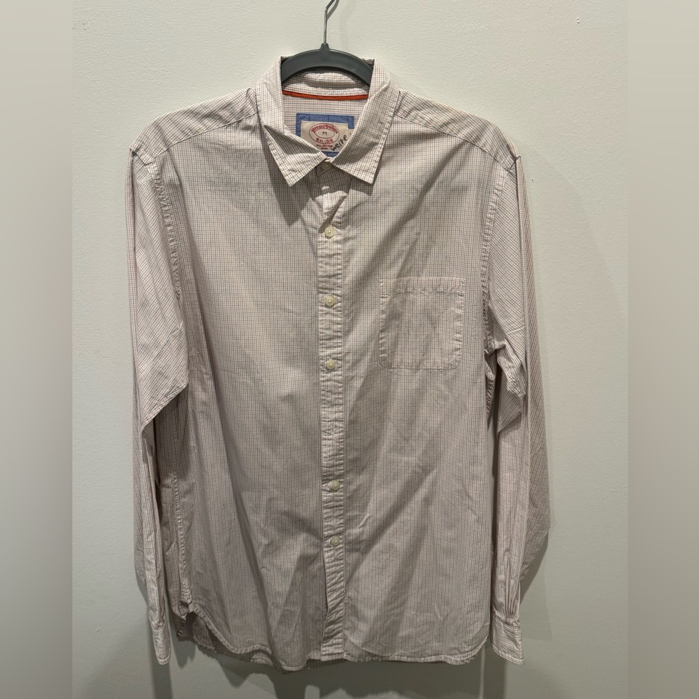 Rooks Brothers Button Down Shirt in White, Orange, and Blue - Men’s (M)